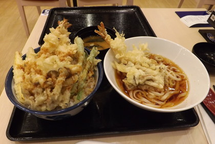 上天丼と天ぷらうどん